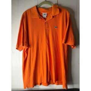 Lacoste Mens Size 7 XXL Orange Cotton Pique Polo Shirt 5191L